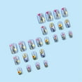 thumbnail image 4 of 24Pcs Short Press on Nails French Square Full Covers Acrylic Nails with Floral Designs for Women and Girls, 4 of 8