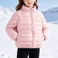 thumbnail image 2 of Kogui Kids Stand-Collar Puffer Jacket Hoodless Zip-Up Lightweight Winter Coat Ages 12M-8Y 5T 6T (Pink,5-6 Years), 2 of 7