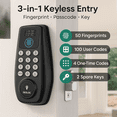 thumbnail image 3 of DESLOC C110-W Keypad Door Lock with Fingerprint & Touchscreen, Keyless Entry Door Lock with 100 Fingerprints Storage,Smart Door Locks for Front Doors, Auto-Lock,Easy Installation–Black, 3 of 11