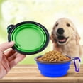 thumbnail image 3 of FrenchyB Collapsible Dog Bowl 2 Pack | Folding and Expandable Silicone Bowl for Dog/Cat Food and Water Feeding, Portable Travel Bowl Blue and Green (450ml), 3 of 4