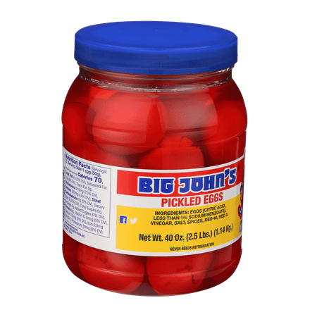 Big John's Ready to Eat Pickled Eggs 40oz Jar, Contains Eggs