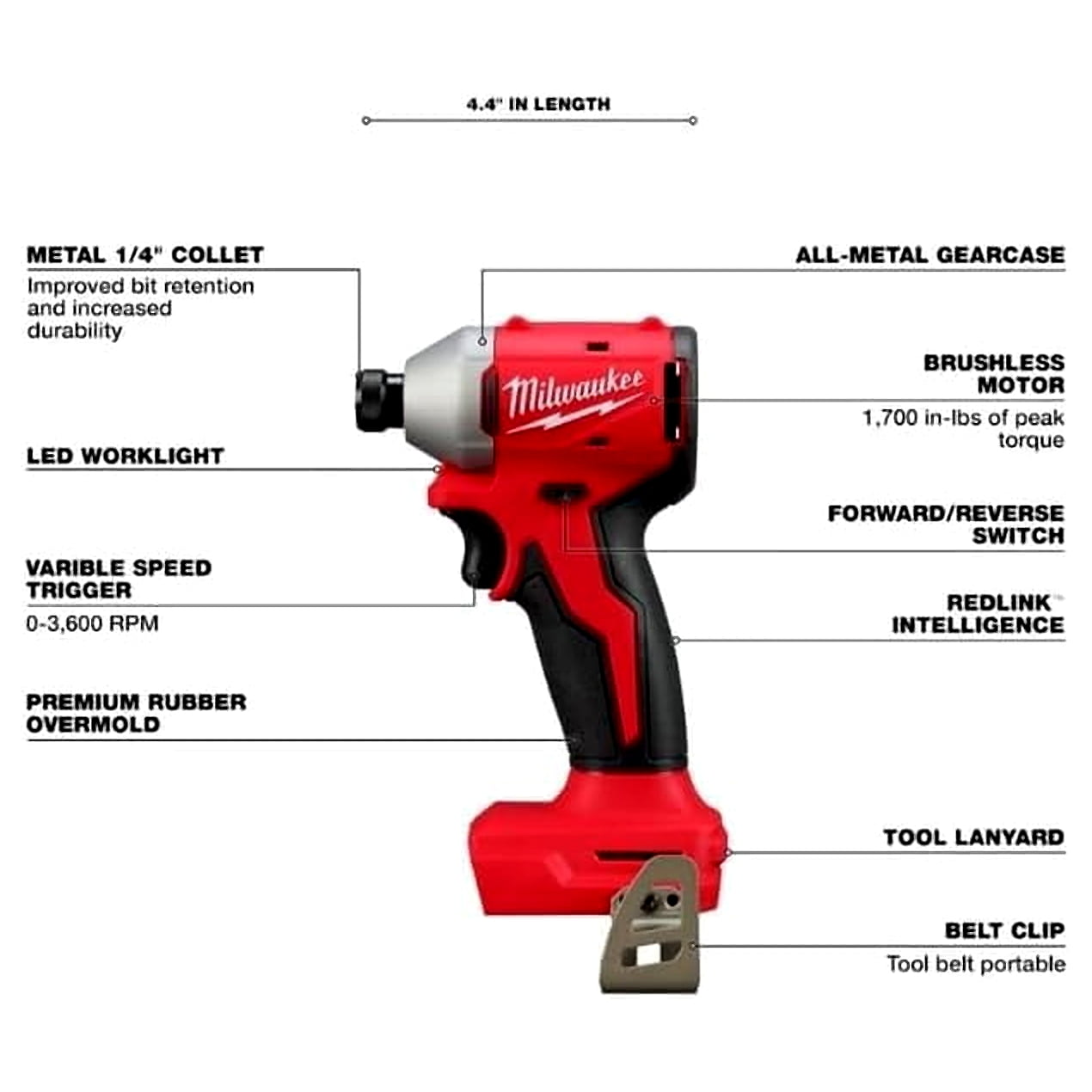 Milwaukee Tool M18&trade; Compact Brushless 1/4" Hex Impact Driver