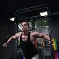 thumbnail image 4 of RitFit Multi-Function Power Rack Cage PPC03 with Adjustable Cable Crossover System,1000LBS Capacity, Full Home Gym Workout with J-Hook, Landmine and Other Attachments-Black, 4 of 10