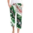 thumbnail image 3 of QATAINLAV Women's Cotton Linen Pants American Flag Patriotic Capris Pant 4th of July Independence Day Drawstring Elastic Waisted Cropped Trousers Green 3XL, 3 of 5