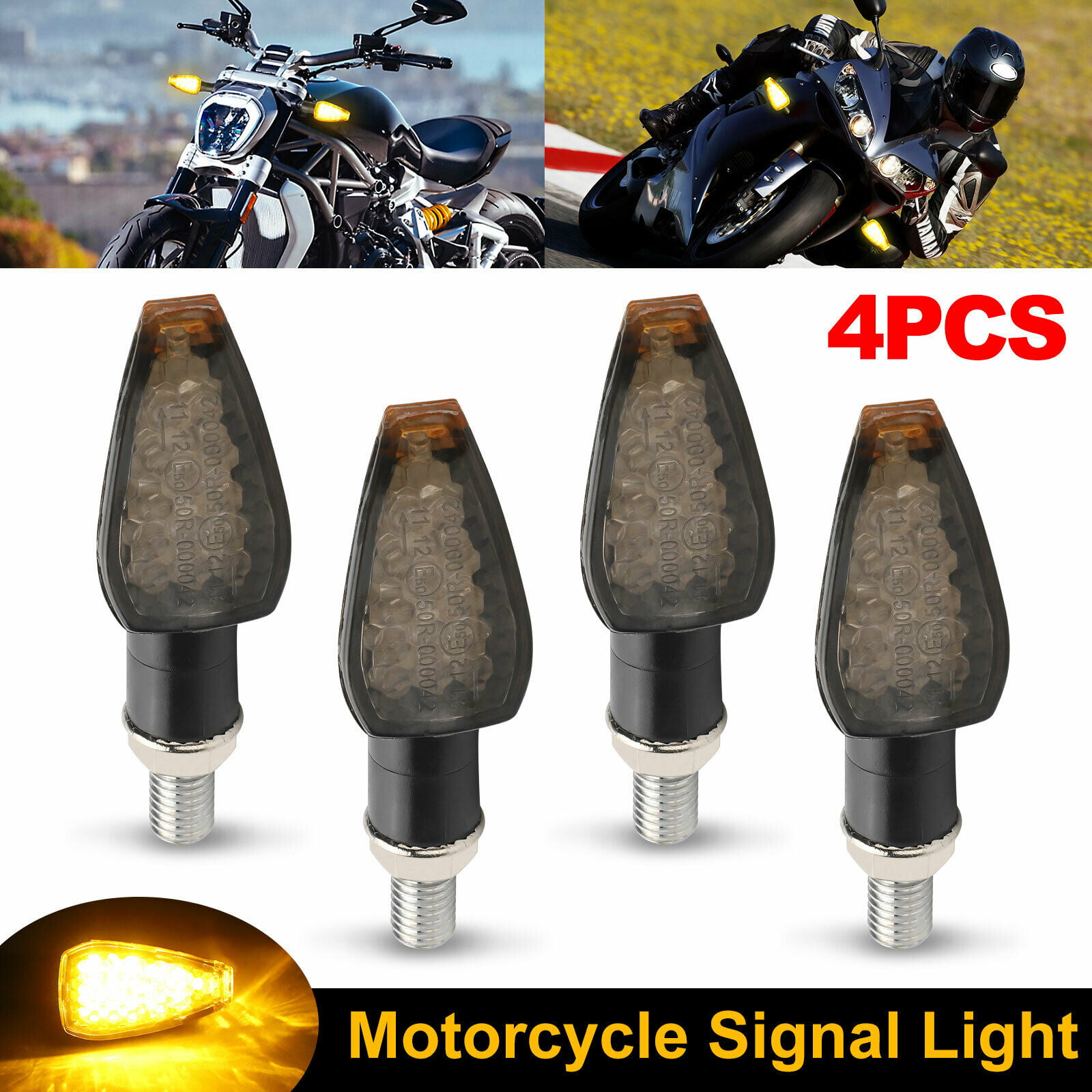 4x LED Motorcycle Turn Signal Indicator Light Yamaha Kawasaki Honda Suzuki 12V
