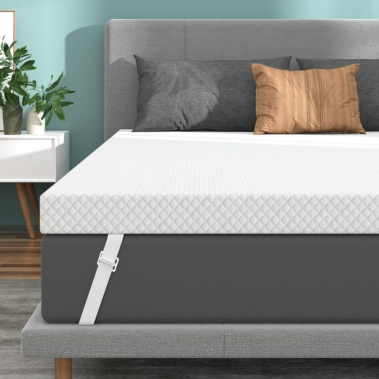 Viscoflex Extra Firm Full Size Mattress Topper, 4 Inch High Density Firm Foam Bed Topper, Extra Thick Support Bed Topper For Back Pain