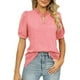 thumbnail image 2 of Top con mangas abullonadas,Top con ribete de volantes y cuello en V para mujer Trajes de verano para mujer meticulosamente diseñados, 2 of 6