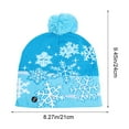 thumbnail image 3 of Beautynvta LED Christmas Hat, Light Up Unisex Pattern Knitted Beanie Holiday Hat with Pom Poms, Colorful Flashing Cap Winter Snow Hat for Holiday Xmas Christmas Party Supplies, 3 of 6