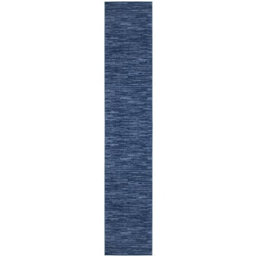 Nourison Essentials Indoor/Outdoor Navy Blue 2'2" x 12' Area Rug, (2x12)