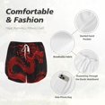 thumbnail image 4 of Balery Red Dragon On Black Pantalones cortos deportivos para mujer con forro y dos bolsillos, elásticos, para entrenamiento, gimnasio, yoga-Medium, 4 of 7