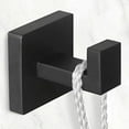 thumbnail image 5 of Towel Hooks Hand Towel Holder for Bathroom Wall Livingroom Bedroom Kitchen Closet Heavy Duty Stainless Steel Hook Hanger for Robe, Bath Towel, Coat (Square Matte Black), 5 of 9