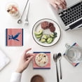 thumbnail image 1 of FMSHPON Independence Day American Flag Eagle Set of 4 Coaster for Drinks, Absorbent Ceramic Stone Coasters Cup Mat with Cork Base for Home Kitchen Room Coffee Table Bar Decor, 1 of 4