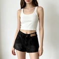 thumbnail image 2 of EaseDay Jean Shorts for Women Low Rise Stretchy Mini Denim Shorts Y2k Trendy Micro Jorts Summer Concert Outfits Black Comfortable Booty Short Fit, 2 of 8