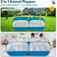 thumbnail image 3 of Small Pet Animals Playpen, Cage Tent Enclosure Large Chicken Run Coop with Breathable Transparent Mesh Walls Pop Open Indoor Outdoor Exercise Yard Fence for Chicks and Cat. Blue, 3 of 13