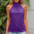 thumbnail image 6 of enyan Women's Tank Tops,Women's Padded Square Neck Tank Tops Summer Double Layer Basic Sleeveless Tank Shirts Built in Bra,Purple,3XL, 6 of 7