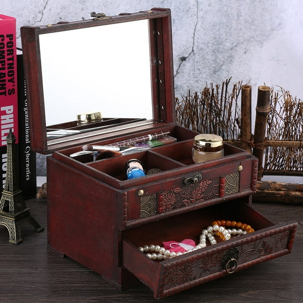 Sonew Wood Jewelry Case Wood Jewelry Box 1pc Classical Wooden