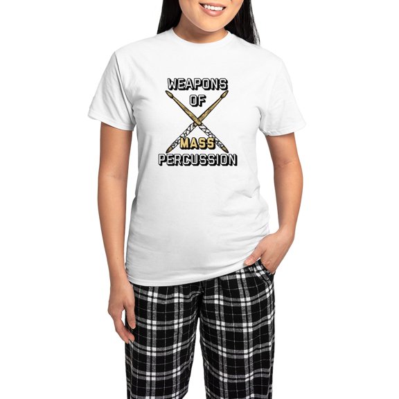 CafePress - Weapons Of Mass Percussion Women's Light Pajamas - Women's Short Sleeve Print T-Shirt and Pants Light Cotton Pajama Set
