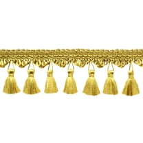 2 1/4" (5.5cm) Elegant Scalloped Tassel Fringe Trim # TFSS0225,, Antique Gold #C4 (Dark Yellow Gold) Sold By The Yard (36"/3 ft/0.9m)