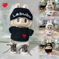 thumbnail image 2 of Ropa para muñecas Labubu de 17 cm, atuendo de monstruo, accesorios para sentarse, fiesta, sombrero con letras Labubu, suéter de amor, zapatos casuales ES06F, 2 of 5