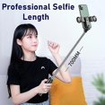 thumbnail image 4 of Palo Selfie portátil Yashi con Bluetooth para teléfono con luz de relleno de anillo Trípode plegable negro, 4 of 5