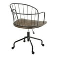 thumbnail image 6 of LumiSource Black Metal, Dark Walnut Wood Riley Adjustable Office Chair, 6 of 7