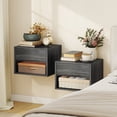 thumbnail image 2 of HOMCOM Floating Nightstand Set of 2 with Drawer and Shelf, Grey, 2 of 10