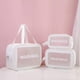 thumbnail image 2 of Travel (White)Transparent 3 Piece Cosmetic Bag,Waterproof Toiletry Bag for Swimming Pool,Bath,Travel ,Airplane,Multi-Size Makeup Bag, 2 of 4