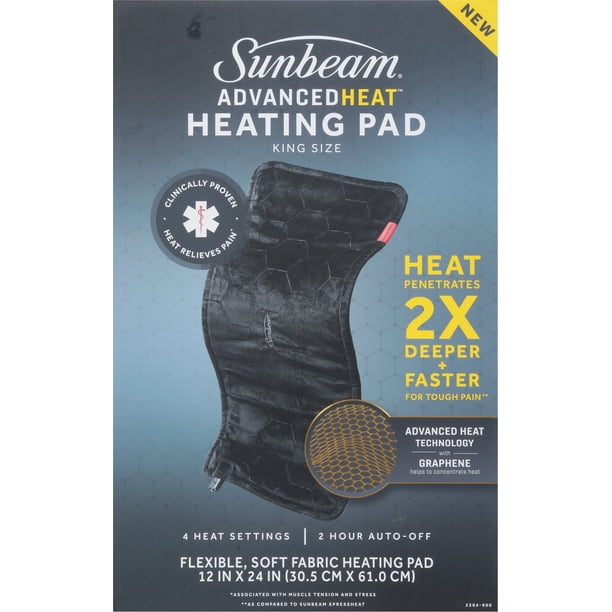 Sunbeam AdvancedHeat KingSized Heating Pad, Sunbeam Heating Pad for