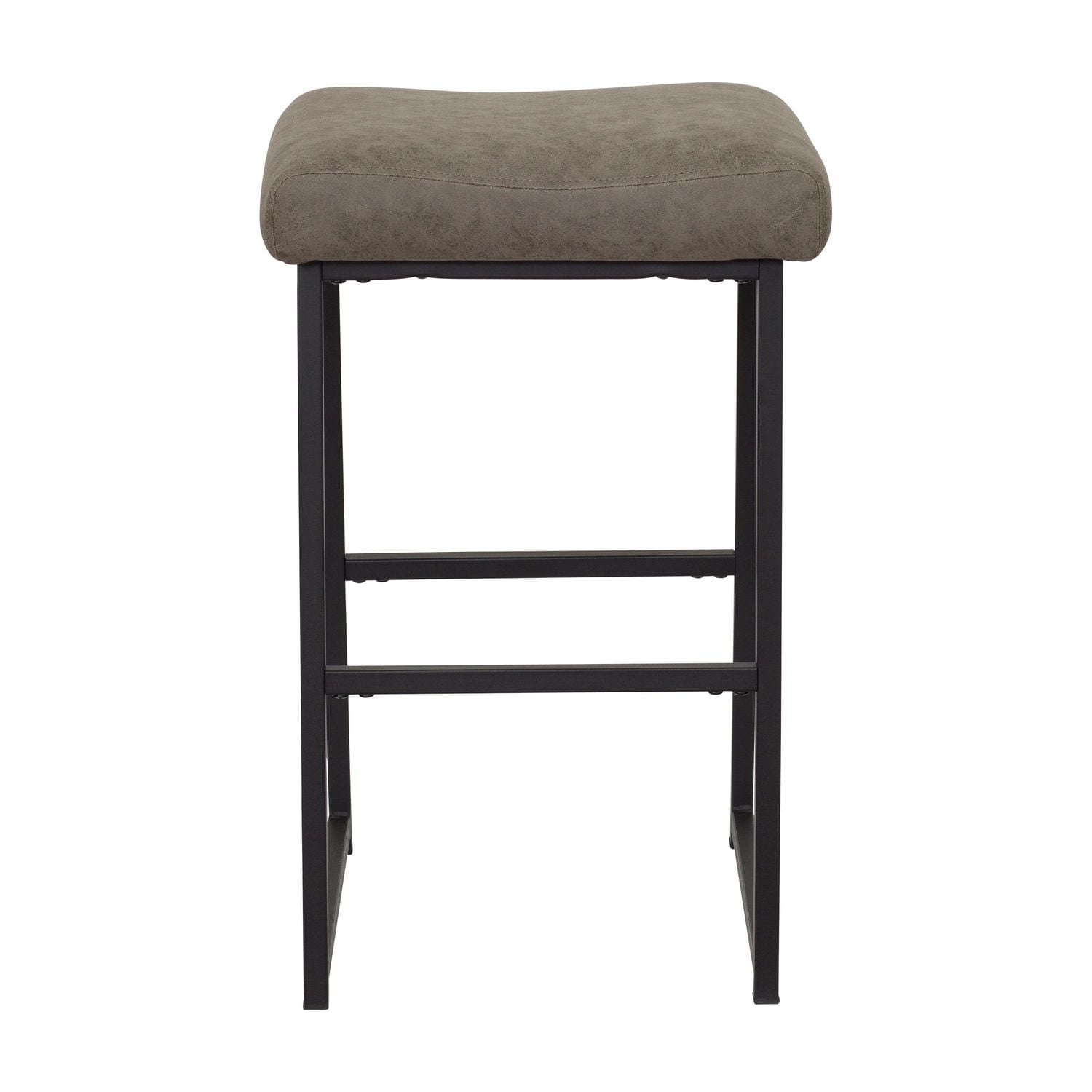 CorLiving Milo Set of 2 Backless Upholstered Counter Height Indoor Barstools with Steel Legs