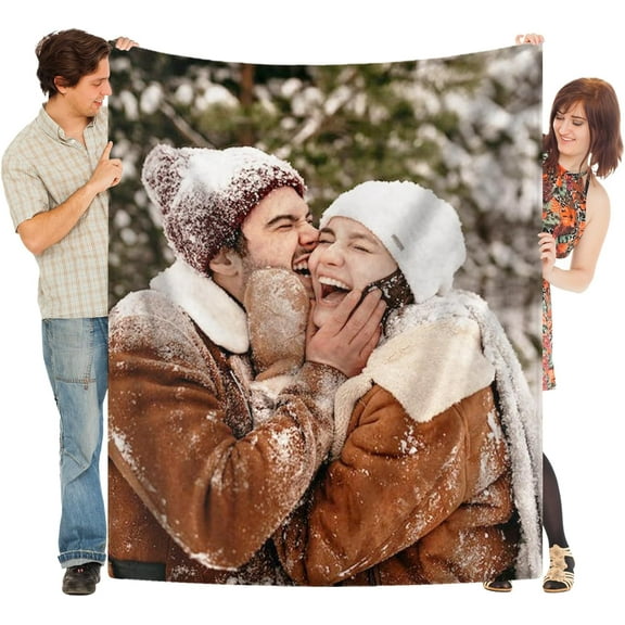 Custom Blanket with Picture for Couples, Personalized Flannel Throw Blankets,Custom Gifts for Girlfriend Boyfriend Her Him Wife Husband Birthday Blankets
