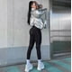 thumbnail image 5 of Pantalones de yoga deportivos de cintura alta ajustados y de color sólido para mujer a la moda, 5 of 6