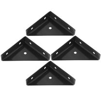 BESTOYARD 4Pcs Black Triangular Corner Brackets for Braces Heavy Duty Iron Shelf Mounting Brackets