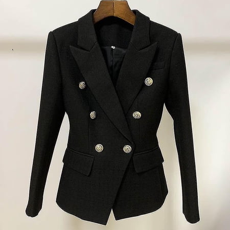 Lion Button Double-Breasted Blazer