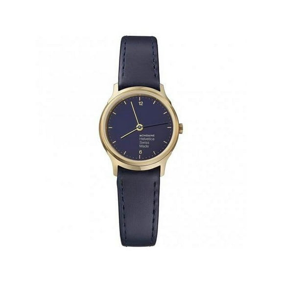 Mondaine Helvetica No1 Light Gold-Tone Steel Blue Dial Ladies Watch MH1.L1141.LD