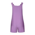 thumbnail image 3 of eczipvz Rompers for Girls Girls Jumpsuit Ruffle Sleeveless Smocked Off Shoulder Wide Leg Romper One Piece Summer Outfits Purple,13-14 Years, 3 of 4