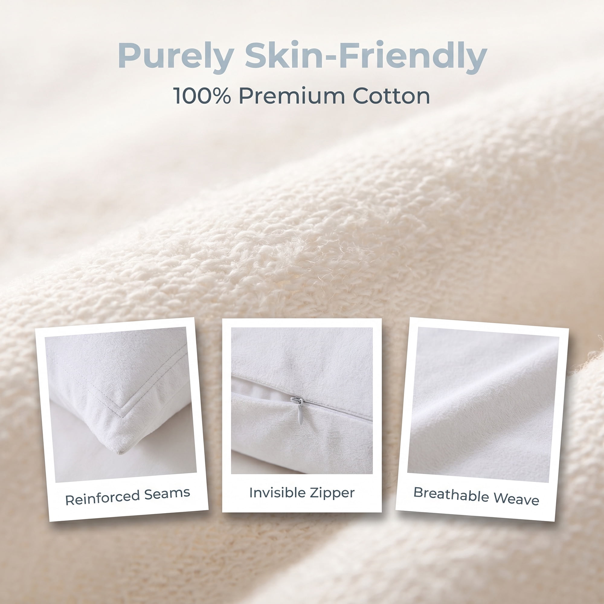 Unique Bargains 2Pcs Standard Size Waterproof Polyester Pillowcases Queen White 20" x 30"
