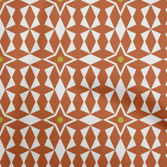 oneOone Polyester Spandex Orange Fabric Geometric Craft Projects Decor Fabric Printed By The Yard 56 Inch Wide