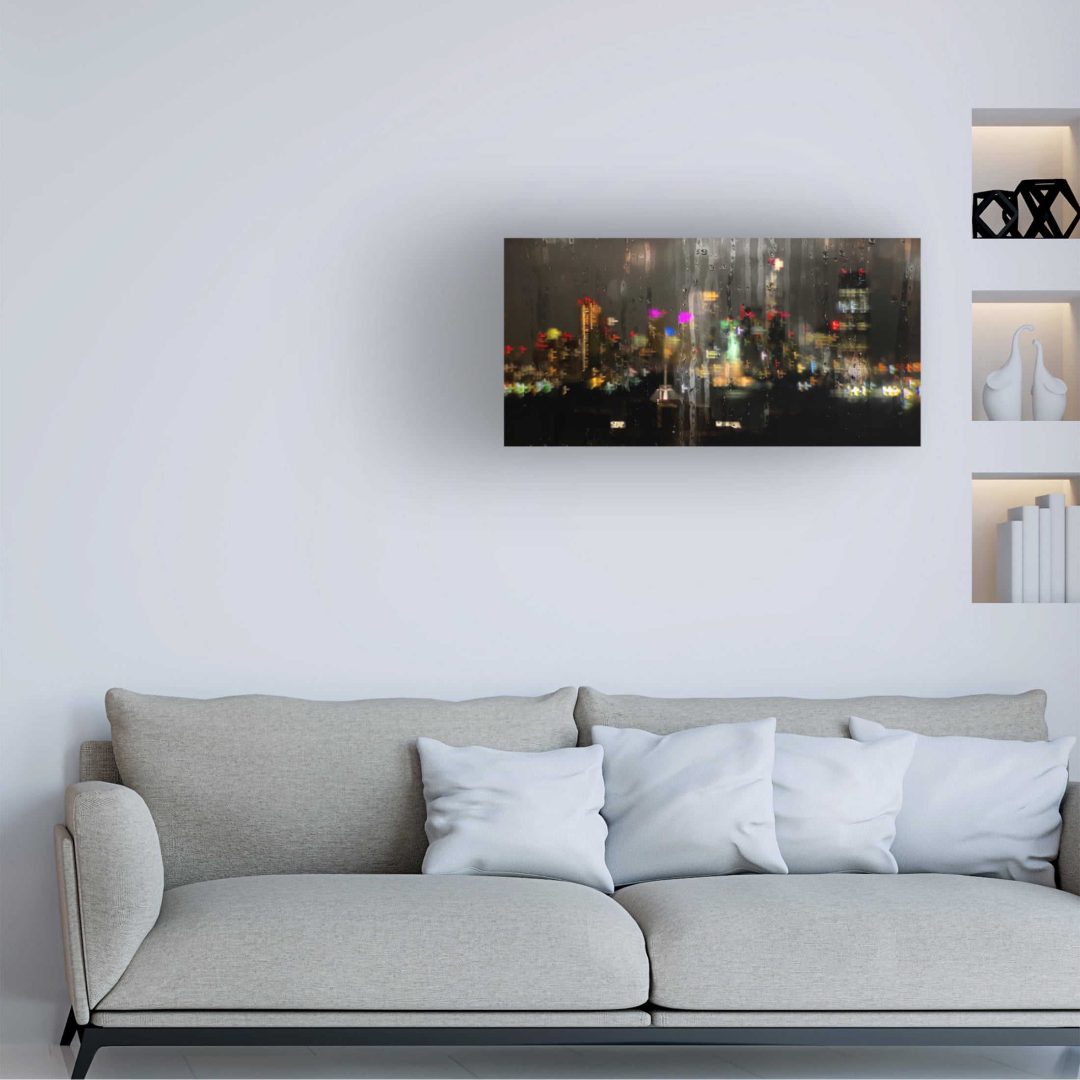 Trademark Fine Art Andrey Shpek Wet Glass Manhattan view Canvas Wall Art