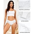 thumbnail image 3 of Aijolen Women's Cotton Underwear Sexy Lace Cheeky Bikini Panties Stretch 6 Pack S-XL, 3 of 7