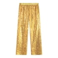thumbnail image 5 of Jhaoyu Kids Girls Glitter Sequin Elastic Waist Bell Bottom Pants Hip Hop Performance Disco Party Gold 10, 5 of 7