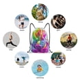 thumbnail image 6 of Wukai Colorful Glitter Dagon Fruit Drawstring Backpack Bag Sport Gym Sackpack Large Size String Backpack Cinch for Women Men-Medium, 6 of 6