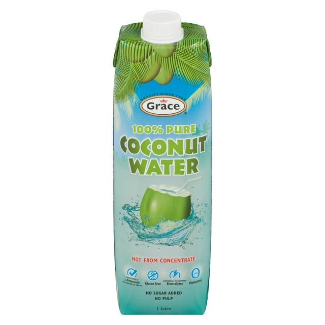 Eau de coco 100 % pure de Grace, 1L Bouteille