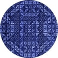 thumbnail image 1 of Ahgly Company Indoor Round Abstract Blue Modern Area Rugs, 7' Round, 1 of 4