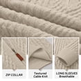 thumbnail image 5 of Fexilor Men's Quarter-Zip Sweater, Cable Knit Mock Neck Slim Fit Business Casual Pullover S-3XL, 5 of 8