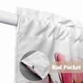thumbnail image 2 of Pink Tulip Kitchen Window Curtains, Swag Curtains Valance for Bedroom Living Room Bathroom, Modern Blossom Pastel White Floral Petal Rod Pocket Window Treatment Curtain Block Drapes 2 Panels 28"x36", 2 of 9