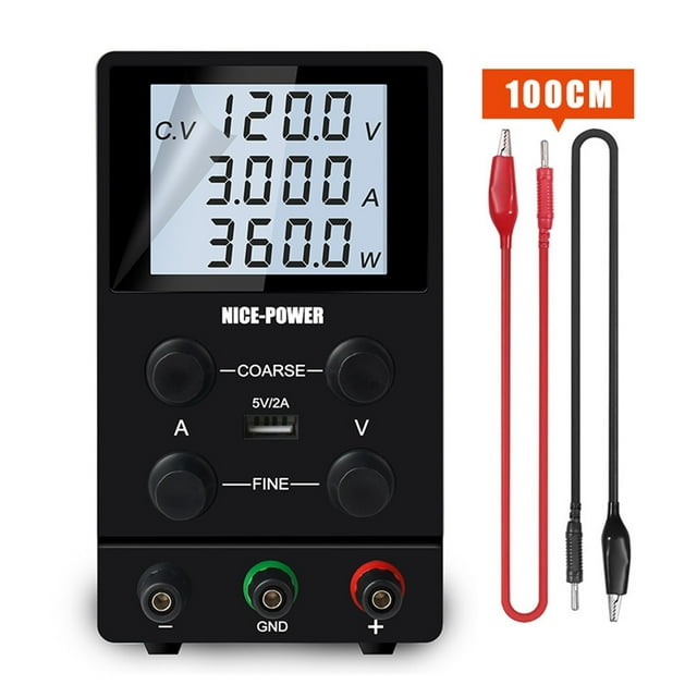 5 Modes de Commutation 120-V 3A Alimentation Réglable Affichage LED Numérique de Précision en Laboratoire Source de Banc CC Régulée, Facile à Utiliser