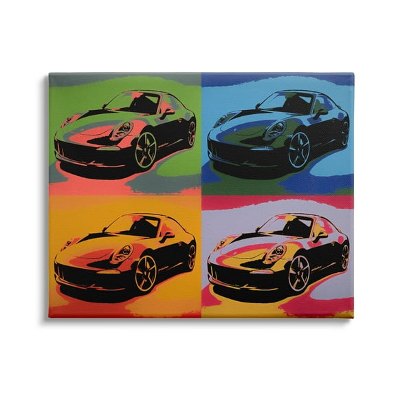 Stupell Industries Sports Car Pop Art Modern Automobile Interpretation, 30 x 24,Design by Daniel Sproul
