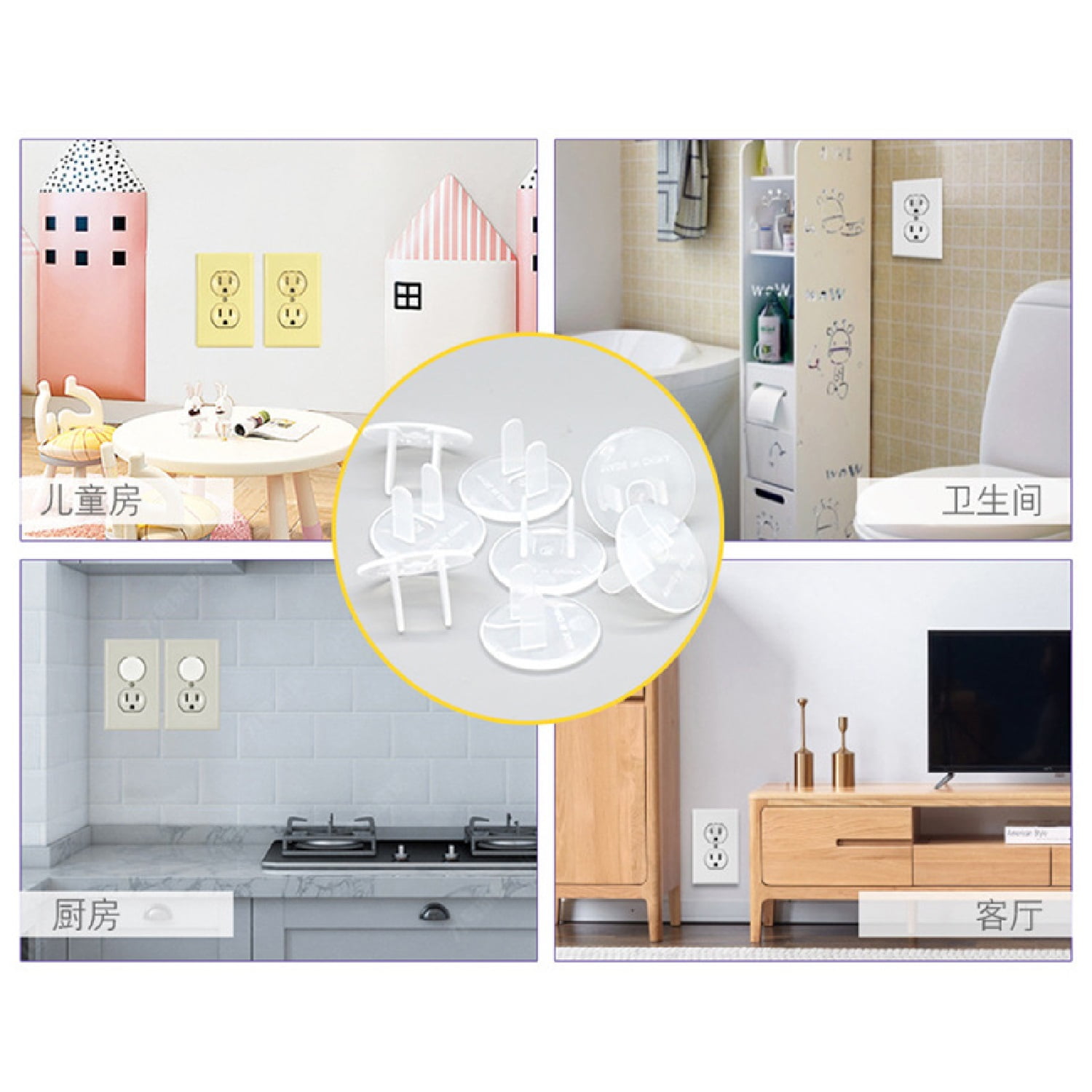 100 Pack Clear Outlet Covers – Baby Safety Outlet Plug Covers – Durable & Steady – Child Proof Your Outlets Easily