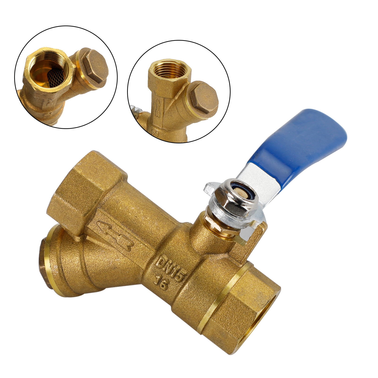 1/2" BSP Equal Female Thread Brass Y Type Strainer Filter Ball Valve