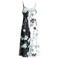 thumbnail image 5 of Mceream Boho Dresses for Women Plus Size 2026 Casual A Line Spaghetti Strap V Neck Maxi Sundress Side Split Silk Floral Graphic Dresses Beach Vacation Clothes Multicolor XL, 5 of 8